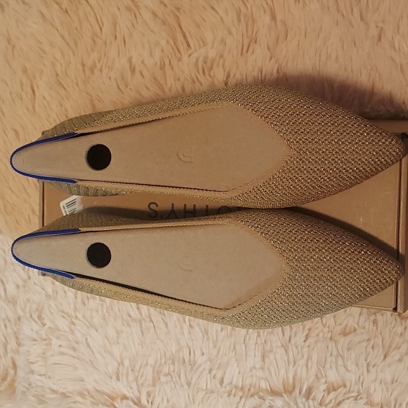 Rothy's The Point II Flats In Gold Stripe - Picture 10 of 16